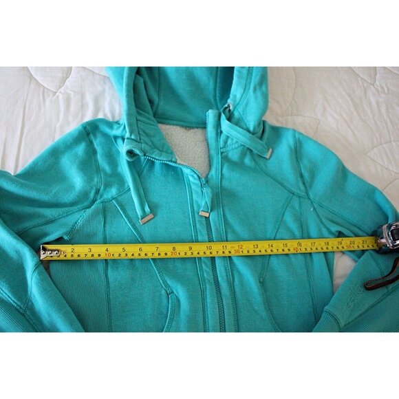 Zella - sz L - Women's Essential Full Zip Hoodie in Sea Green - Cotton Fleece - Picture 3 of 10